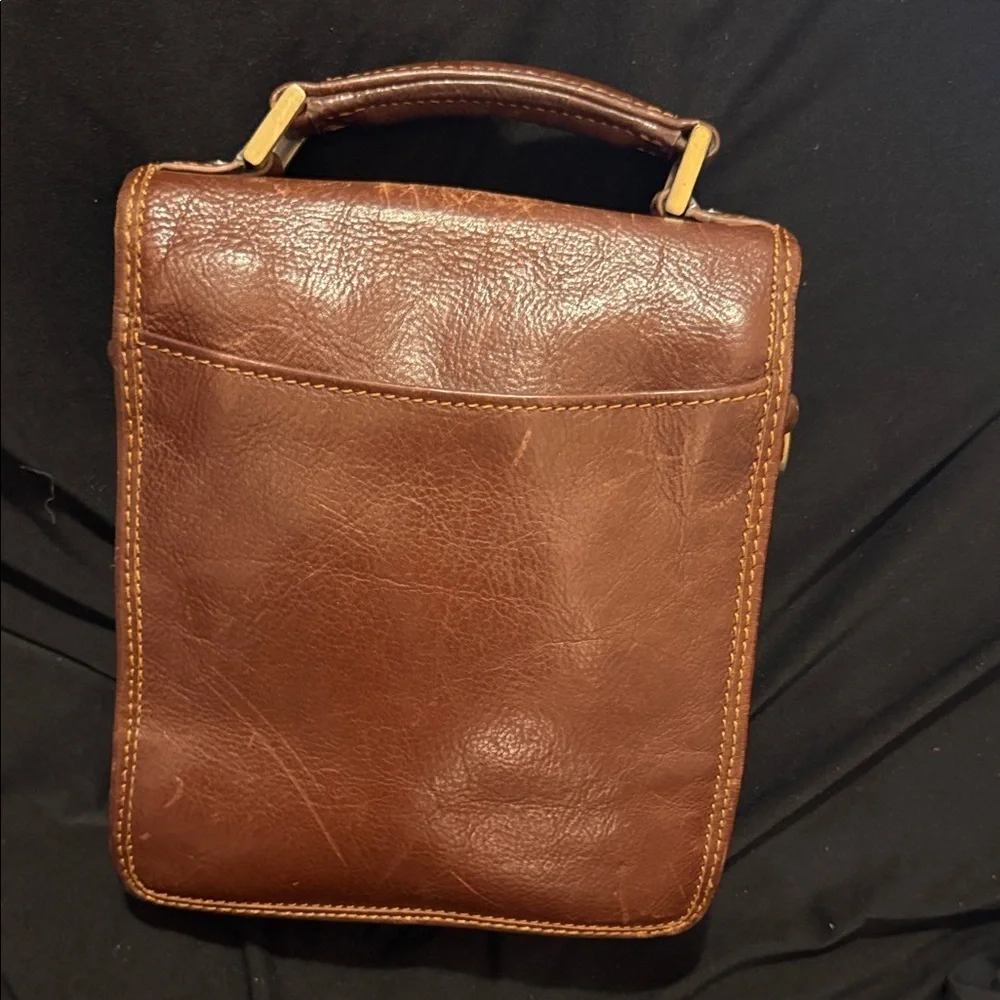 Etrier men's shoulder bag cognac, brown Leather Messenger Bag